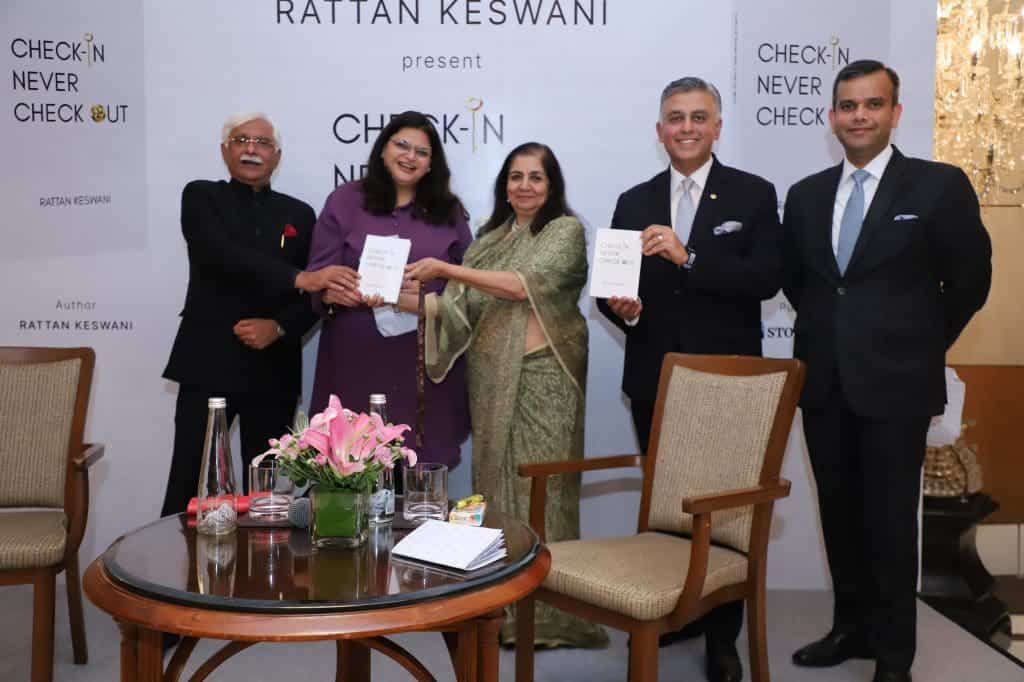 Rattan Keswani's Check-In, Never Check Out' release today at the Oberoi, New Delhi
L-R-Rattan Keswani, Advaita Kala, Ragini Chopra, Visheshwar Raj Singh, Abhishek Panshikar