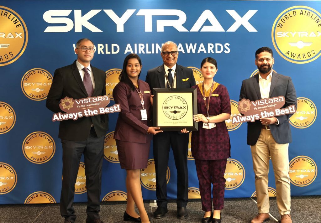 Vistara named ‘Best Airline in India & South Asia’ for the fourth time at the 2024 World Airline Awards by Skytrax
