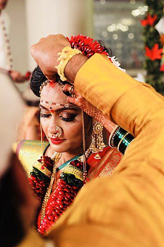 Nose ring as seen in a Marathi wedding rituals Image courtesy: Harshal Chopkar via Wikipedia 