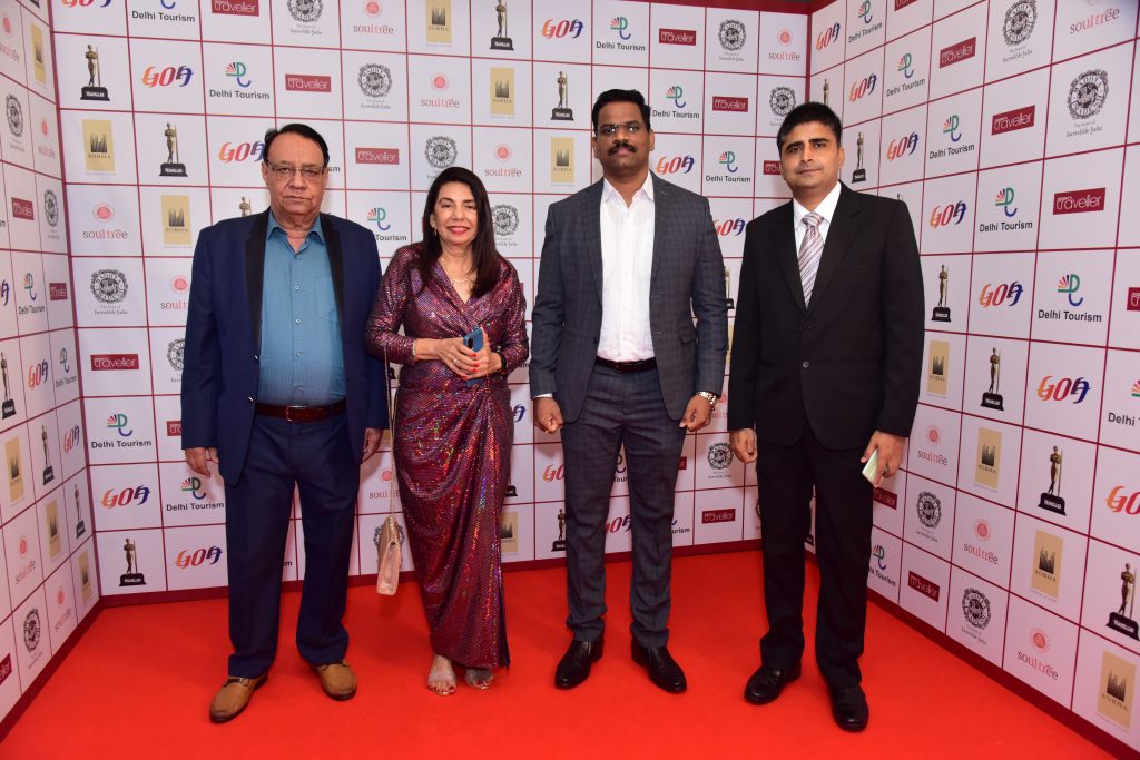 Mr Vikas S. Kamble, GCS, Deputy Resident Commissioner, Government of Goa- Goa Tourism with Mr Kewal Gill, Chairman Gill India Group, Ms Kamal Gill, Executive Editor and Managing Director Today's Traveller and Gill India Group, and Vagish Mishra, Sr Vice President - SalesGill India Concepts Pvt. Ltd. at Today's Travellers Awards 2024