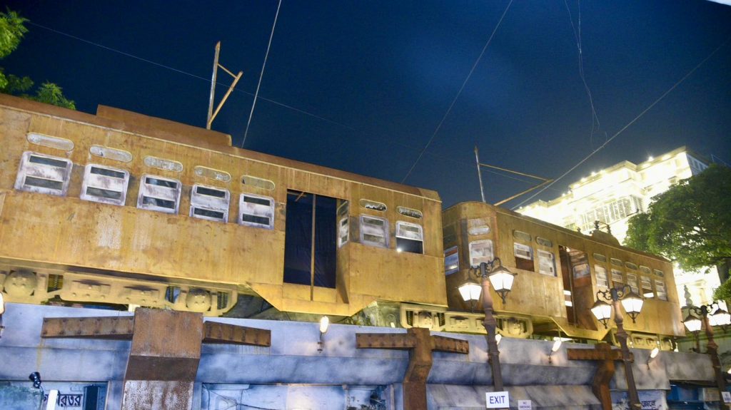 Old train model, Sustainable Pandal, Bhowanipur 75 Palli - Durga Puja