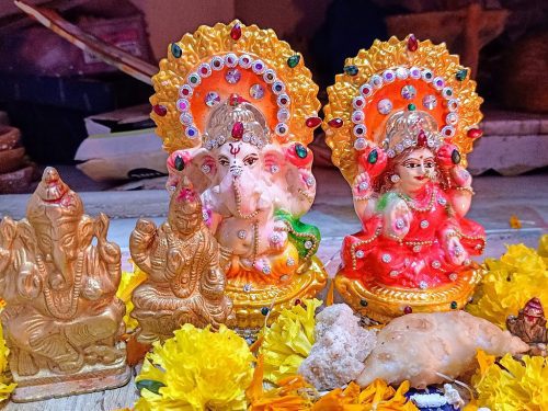 Lord Ganesh & Mata Lakshmi idol,  Lakshmi Puja 