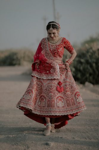 A beautifully crafted lehenga Image courtesy Radhe Studio via Pexels