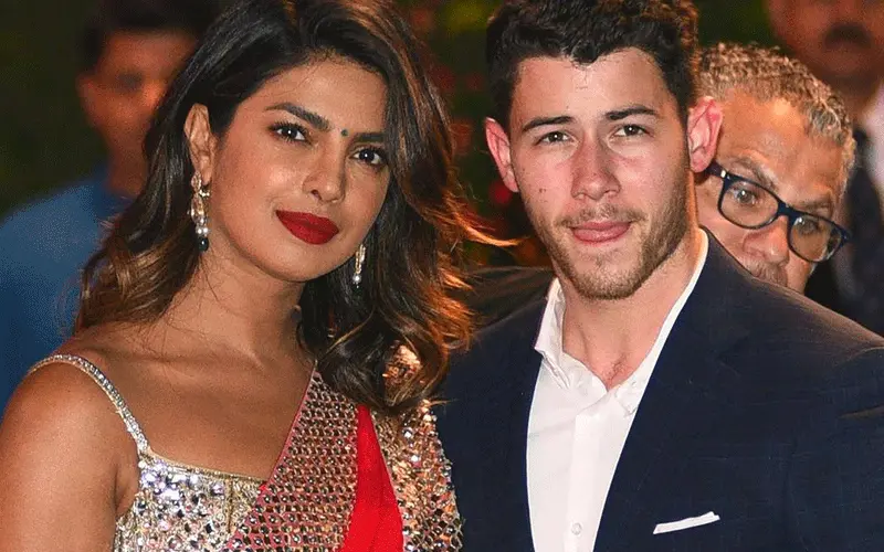 Priyanka Chopra and Nick Jonas at Mukesh Ambani’s son’s pre-engagement party via Wikimedia Commons