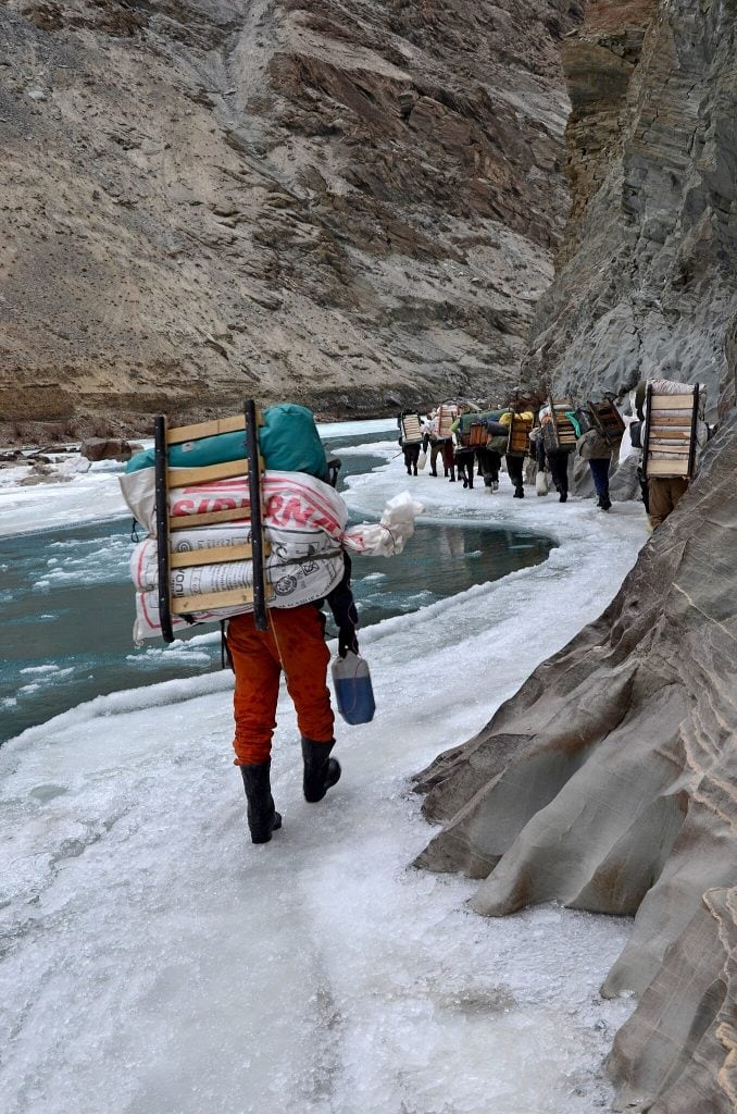 The Chadar Trek ( source: Wikimedia Commons )