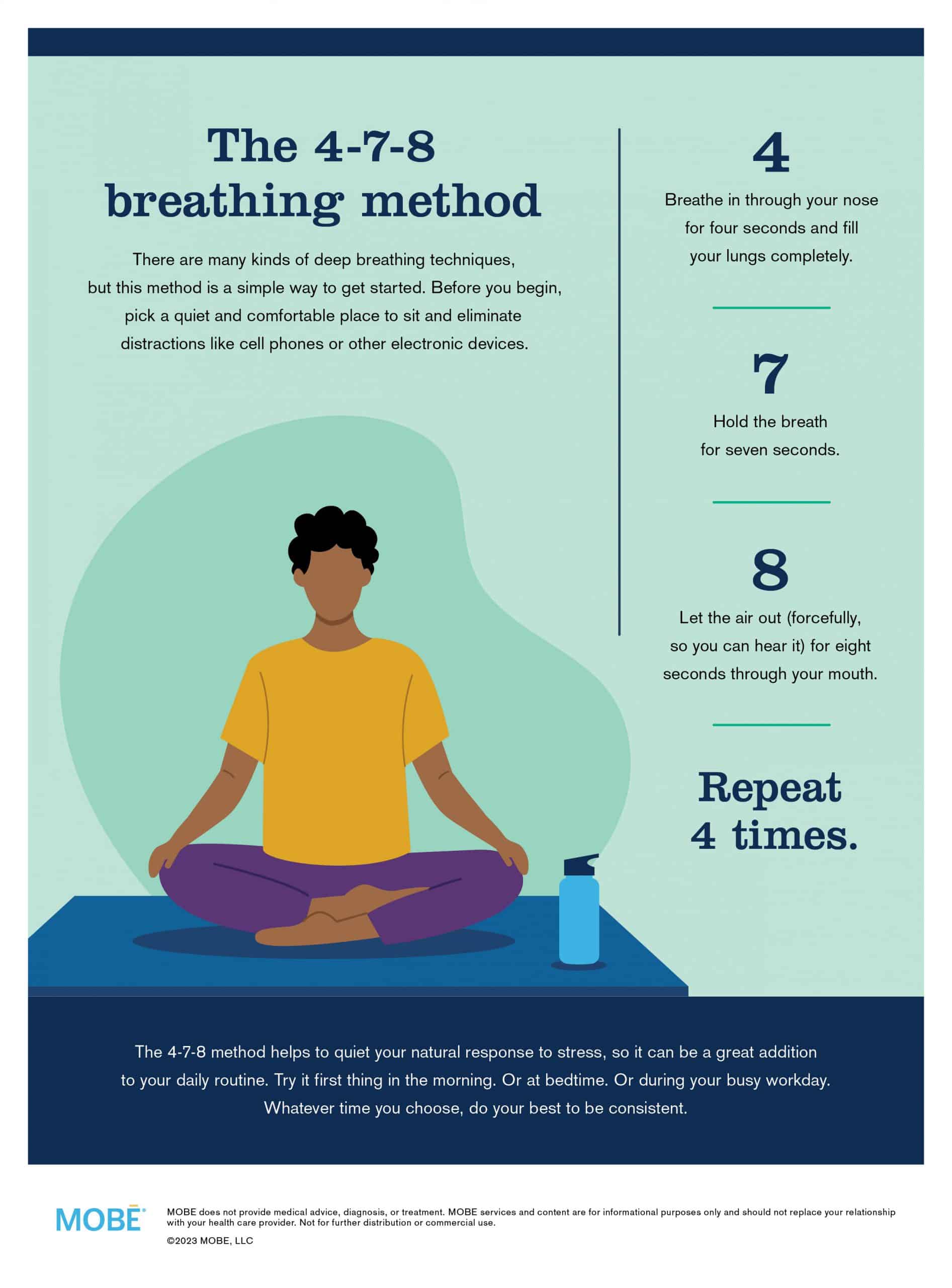 4-7-8 breathing helps with sleep anxiety, deep breathing